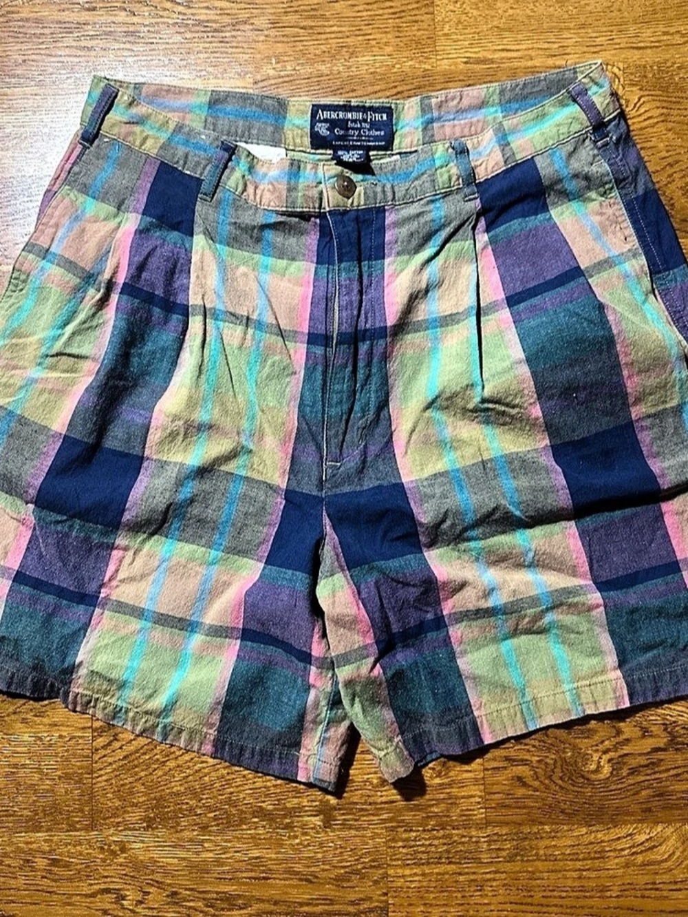 Abercrombie Fitch Country Clothes Multicolor Plaid 6” Shorts Size 33
